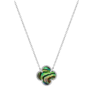 Ожерелье серебряное с жемчугом «Lucky Large Clover» Fresh Jewelry (арт.TC-N00206-X-W-PSA-X-X)
