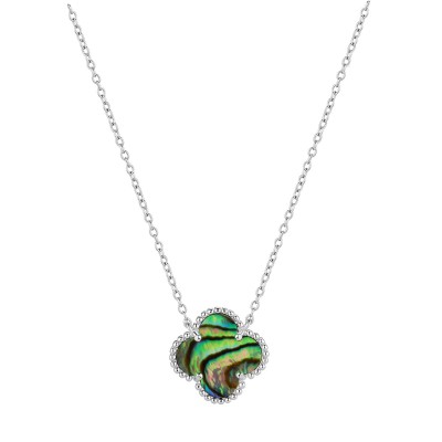 Ожерелье серебряное с жемчугом «Lucky Large Clover» Fresh Jewelry (арт.TC-N00206-X-W-PSA-X-X)