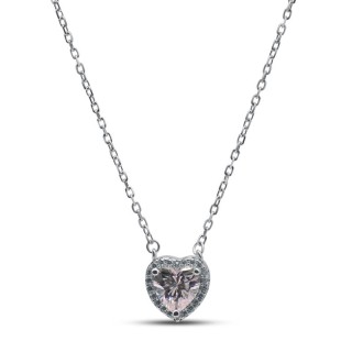 Ожерелье серебряное с кубическим цирконием «Крылья сердца» Myjewels (арт.2512)