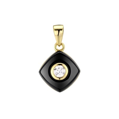 Кулон с керамикой и фианитом «Lemon Shine» Fresh Jewelry (арт.TC-P01144-B-L-W-X-X)