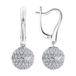 Серьги из белого золота с бриллиантами (Арт.1022165-3)