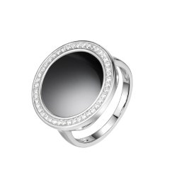Кольцо из серебра с керамикой и фианитом (Арт.tc-r01332-b-w-x-x-w)