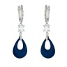 Серьги с керамикой и кубическим цирконием «Ночная Лагуна» Fresh Jewelry (арт.TM-E00967-Вl-W-W-X-W)