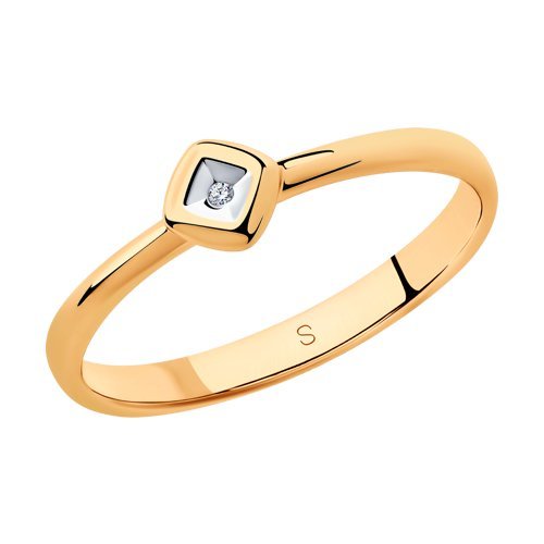 Кольцо из серебра с бриллиантом (Арт.87010026)