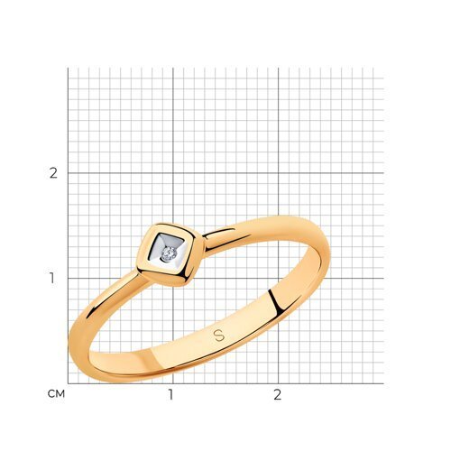 Кольцо из серебра с бриллиантом (Арт.87010026)