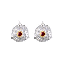 Серебряные серьги BEAVERS с гранатом 2122g