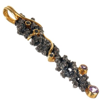 Серебряный кулон BEAVERS с аметистом 3170a_ox