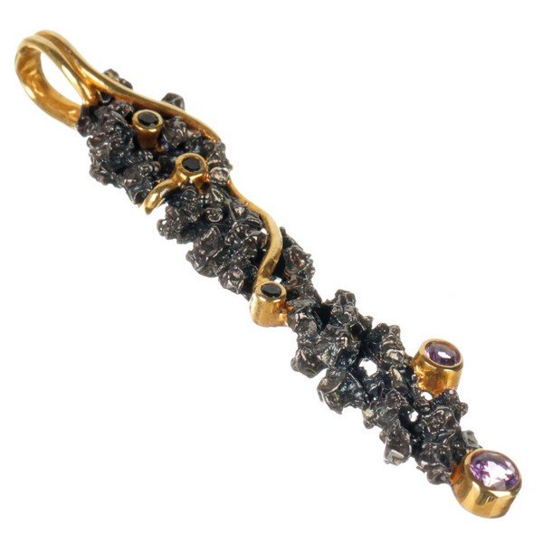 Серебряный кулон BEAVERS с аметистом 3170a_ox