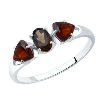 Кольцо из серебра с полудрагоценными вставками (Арт.92011589)