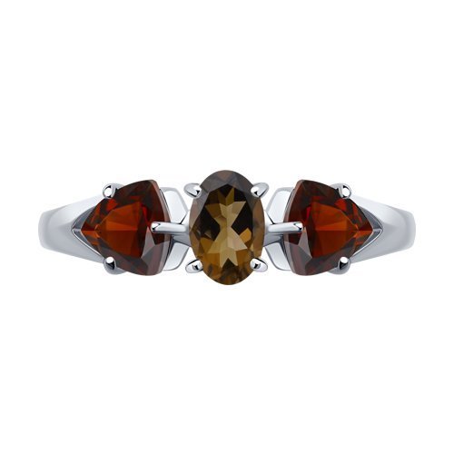 Кольцо из серебра с полудрагоценными вставками (Арт.92011589)