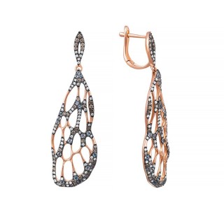 Серьги из золота с бриллиантами и топазами «Крылья мечты» Myjewels (арт.MKER0405)