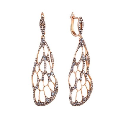 Серьги из золота с бриллиантами и топазами «Крылья мечты» Myjewels (арт.MKER0405)
