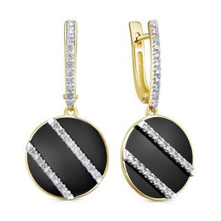 Серьги золото с бриллиантами «Black & Shine» Kabarovsky (арт.12-22053-1002)
