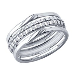 Кольцо из серебра с фианитами (Арт.94014839)