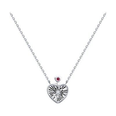 Колье из белого золота с бриллиантом и рубином (Арт.1070383-3)