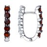 Серьги из серебра с гранатами и фианитами (Арт.92022236)