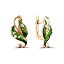 Серьги из золота с бриллиантом Русские Самоцветы (Арт.53833)