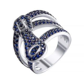 Кольцо из белого золота с сапфирами «Zipper Chic» JvG (арт.R2346)