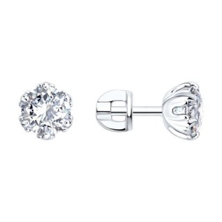Серьги из серебра с фианитом «Снежное Сияние» Соколов (арт.94027538)