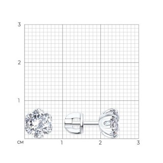 Серьги из серебра с фианитом «Снежное Сияние» Соколов (арт.94027538)