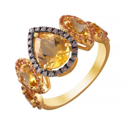 Кольцо из золота с бриллиантом и сапфиром (Арт.rg-32260_dn_os_ct_yg)