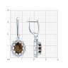 Серьги из серебра с раухтопазами и фианитами (Арт.94-321-02042-4)
