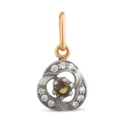 Кулон из золота с бриллиантом и кварцем Русские Самоцветы (Арт.90100)