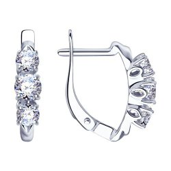 Серьги из серебра с фианитами (Арт.94-120-01216-1)