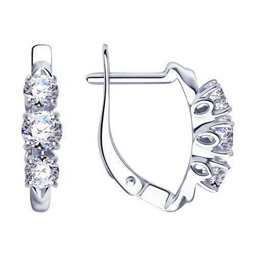 Серьги из серебра с фианитами (Арт.94-120-01216-1)