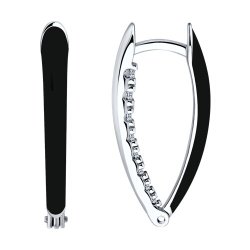 Серьги из серебра с фианитами и эмалью (Арт.94-120-01883-1)