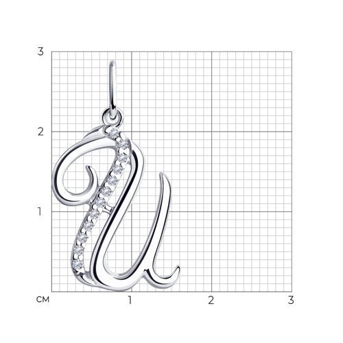 Подвеска из серебра с фианитами (Арт.94-130-01423-1)