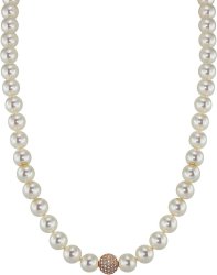Ожерелье из серебра с жемчугом и кристаллом swarovski (Арт.91l-rk-1)
