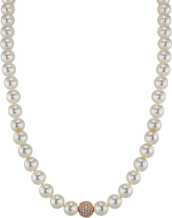 Ожерелье из серебра с жемчугом и кристаллом swarovski (Арт.91l-rk-1)