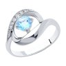 Кольцо из серебра с топазом и фианитами (Арт.94-310-00695-1)
