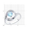 Кольцо из серебра с топазом и фианитами (Арт.94-310-00695-1)