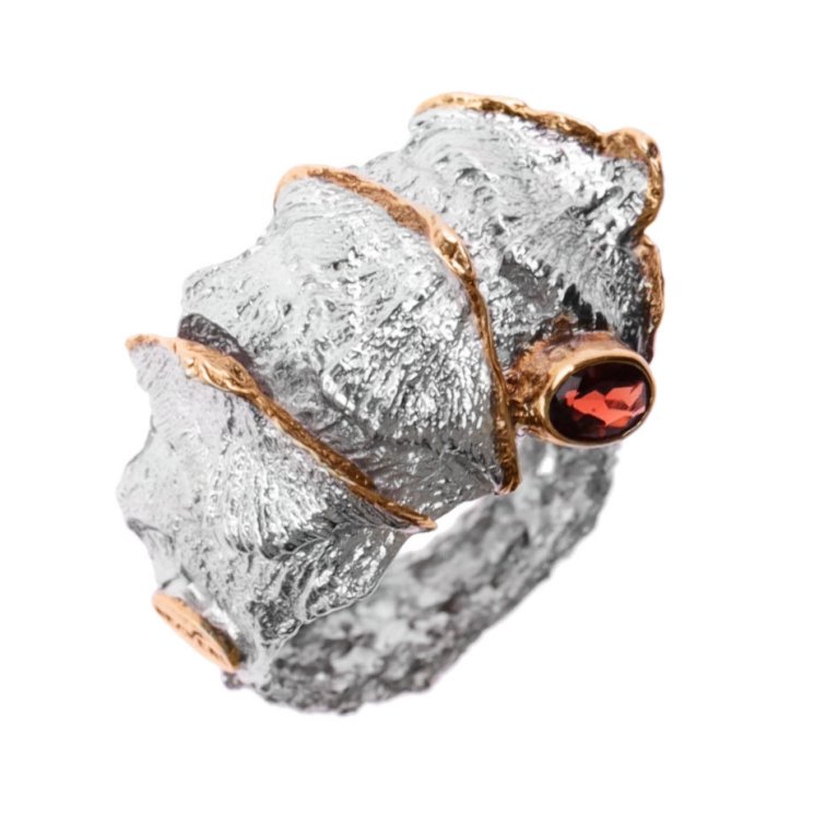 Серебряное кольцо BEAVERS с гранатом 1159g