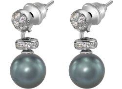 Серьги из серебра с жемчугом и кристаллом swarovski (Арт.abs-12-8-24-s)