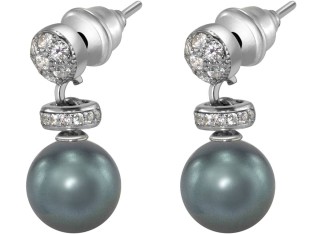 Серьги серебро с жемчугом и куб. цирконием Pearl Kiss 24S, Rivoli (арт.ABS-12-8-24-S)