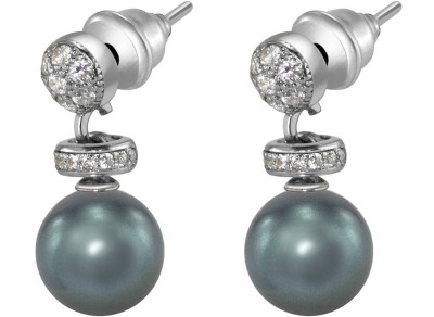 Серьги серебро с жемчугом и куб. цирконием Pearl Kiss 24S, Rivoli (арт.ABS-12-8-24-S)