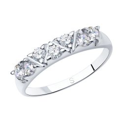 Кольцо из серебра с фианитами (Арт.94012356)