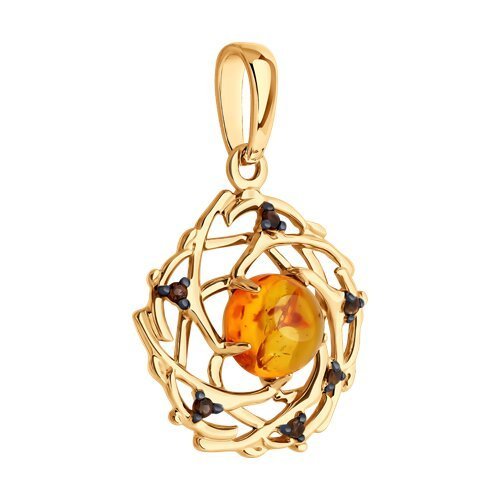Подвеска золотая пробы 585 с янтарём (Арт.51-330-02359-1)