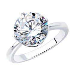 Кольцо из серебра с фианитом (Арт.94013294)
