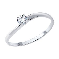 Кольцо из серебра с фианитом (Арт.94013656)