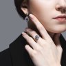 Кольцо из белого золота с бриллиантами и танзанитами (Арт.6014177)