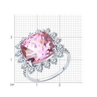 Кольцо из серебра с фианитами «Розовый Вальс» Соколов (арт.94013866)