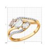Кольцо золотое пробы 585 с горным хрусталем (Арт.717326)