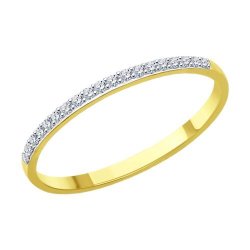 Кольцо из желтого золота с фианитами (Арт.016924-2)