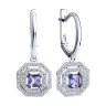 Серьги из белого золота с бриллиантами и танзанитами (Арт.6024187)