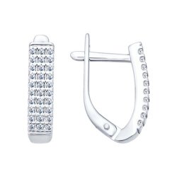 Серьги из серебра с фианитами (Арт.94021813)