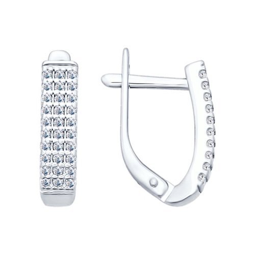 Серьги из серебра с фианитами (Арт.94021813)